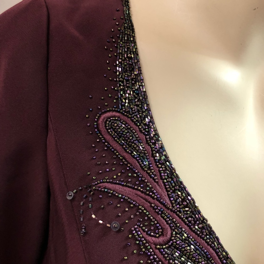 Vintage Bob Mackie Burgundy Evening Gown - Picture 3 of 8